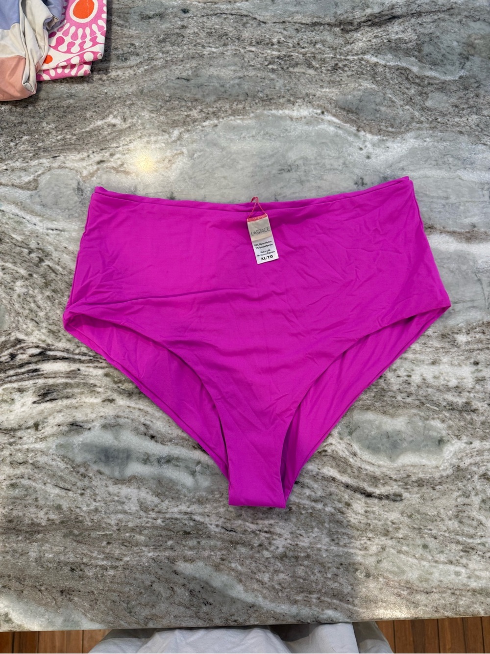 l*space High-Waist Bikini Bottoms in Bright Magenta